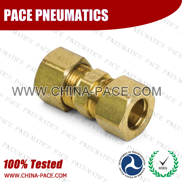 Union Straight Compression fittings, Brass connectors, Brass Pipe Joint Fittings, Pneumatic Fittings, Air Fittings